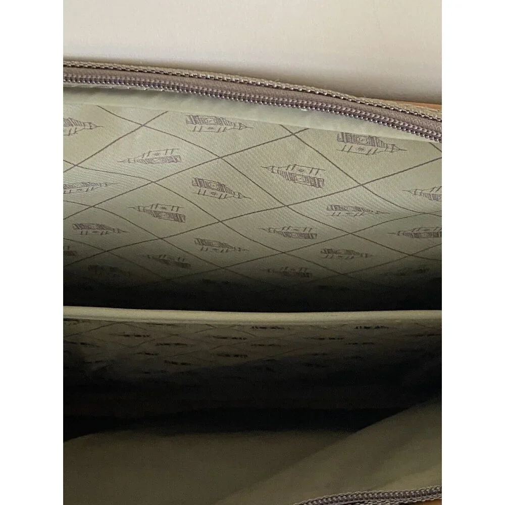 London Fog Shoulder Messenger Luggage Travel Bag Brown Multi Compartment Vintage